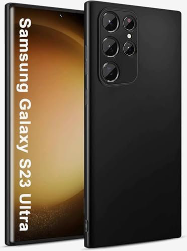Eiselen Hülle für Samsung Galaxy S23 Ultra 5G, Schwarz Ultra Dünn Soft Silikon TPU Schutzhülle, Kratzfest, rutschfest & Stoßsicher Handyhülle