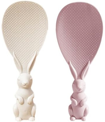 Spatule à riz en forme de lapin, spatule à riz antiadhésive, cuillère à riz debout, pelle à riz dessin animé pour lapin à la maison