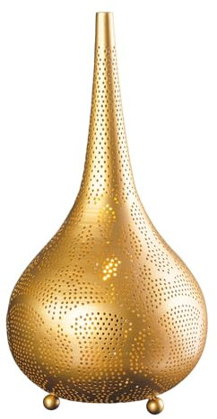 Riess Ambiente Handgefertigte Stehlampe Orient Living - 50cm - Gold Eisen Tropfenform Stehleuchte Lampe Leuchte