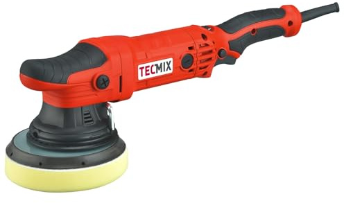 TECMIX Exzenterpoliermaschine TMX EPO 720 – 720 W I 21 mm Hub I 150 mm Poliertelle I Variable Drehzahl I Sanftanlauf I Inkl. Polierschwamm