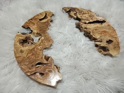 Live Edge Olive Wood Round Slab 20 inches for DIY and Epoxy River Table, Ready to be Resin Table Project (Thickness 2.5cm)