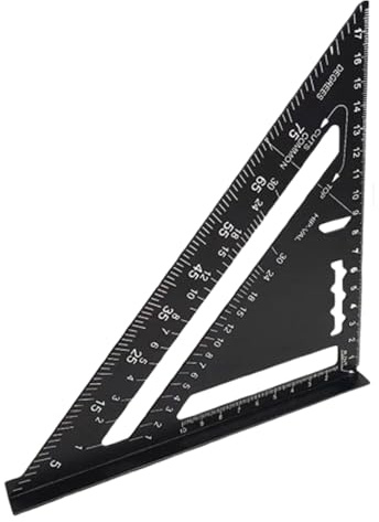 Amesor Dreieckiges Geodreieck, Metrisches Maßlineal, Metall Winkelmesser Zum Präzisen Messen In Architektur Und Holzarbeiten