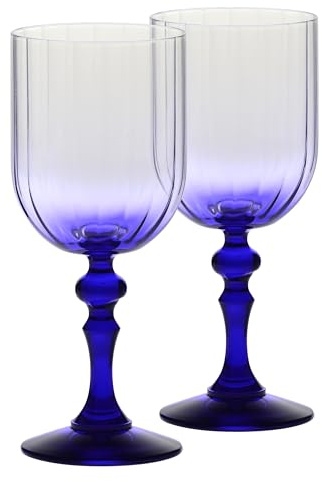 Krosno Weingläser 2er Set, 300 ml, Kobaltblau, Bubble Celebration Moments | Gläser Set, Bleifreies Kristall Weinglas für Weißwein, Rosé, Aperitifs und elegante Genussmomente, Spülmaschinenfest