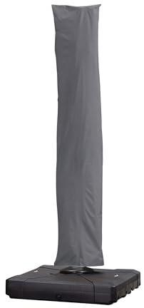 PURPLE LEAF Housse Parasol Déporté 255 x 62 cm Gris Clair avec Tige Zippé