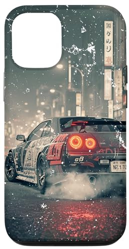 Vintage Distress JDM Drift Race Cars Tokyo Street Racing Art Case for iPhone 12/12 Pro