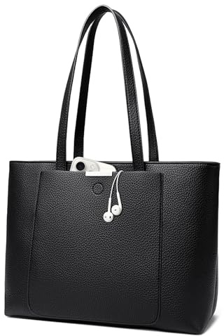 Gluckstar PU Leder Handtasche Damen Groß Shopper Tasche 14 Zoll Wasserdicht für Arbeit Schule Einkaufen