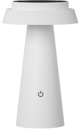 Luxus Europe - Tischlampe Solar Mambo Weiß - Kabellose LED-Solar-Tischlampe für den Außenbereich – Solarbetrieben & USB-C wiederaufladbar – 3 Lichtfarben – Dimmbar – IP54 wasserfest