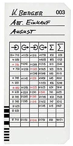 BÜRK MOBATIME B01820400400 Stempelkarte Typ 2-5 F.K975