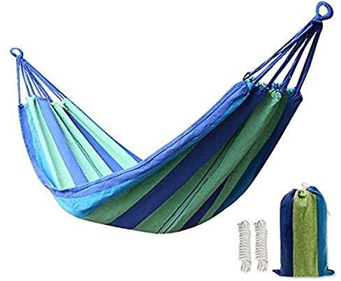 KEREITH Outdoor-Hängematte für den Garten, Baumwolle, weich, Camping-Hängematte mit Rucksack für eine Person, Belastung 90 kg, ideal für Hinterhof, Veranda, Reisen, Camping