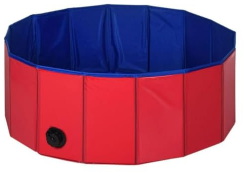 Pets Collection Piscina para Perros, diámetro 80 x 30 cm, Color Rojo