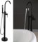 Black Brass Freestanding Bath Faucet Bath Mixer Tap Hand Shower Bathroom Shower Set Faucet