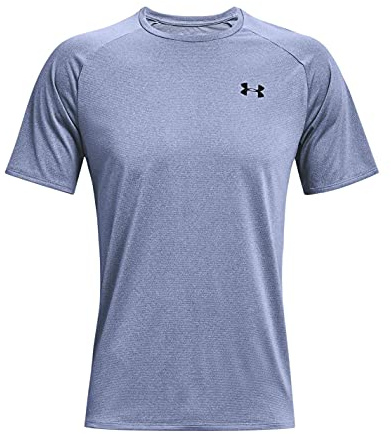 Under Armour UA Tech 2.0 SS tee Novelty, Camiseta Deportiva para Hombre, Hombre, Manga Corta, 1345317, Azul lavado (420)/Negro., Large