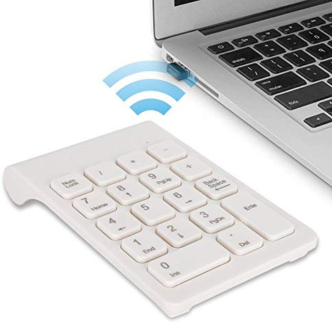 Dilwe Numeric Keypad, 2.4G wireless number pad, Portable Financial Accounting Number Keyboard Computer Accessory for Laptop/PC/Desktop/Notebook 5.04 x 5.24in