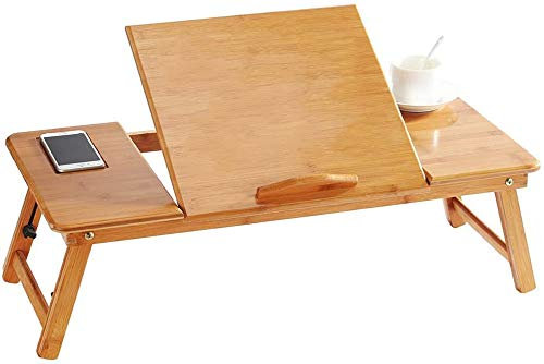 Alargar plegable de bambú escritorio portátil sobrecama mesa mesa ordenador escritorio portátil soporte bandeja PC Netbook Tablet soporte cama sofá mesa hogar hospital desayuno snack bandeja