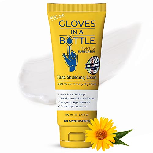 Gloves In A Bottle – Shielding Lotion for Dry Skin, Hand Lotion Travel Size 3.4ounce Protects & Restores Dry Cracked Skin (Tube, SPF 15)