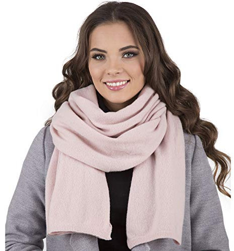 VIVISENCE Damen Winter Schal Aus Modischer Gemütlich Wärmendem Garn Mit Dekorativer Bindung Für Kalte Wintertage Frauen Elegante Und Sportliche Outfits Winter Herbst Modell 7101, Rosa,Einheitsgröße