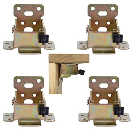 Sunbbingsp Lot de 4 charnières de Pied de Table Pliables à 90 ° - Verrouillage Pliable pour Pieds de Table et bancs - Console Pliante pour (doré)