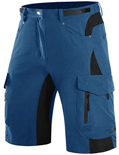 Wespornow Kurze Hosen Herren Cargo Shorts Herren mit 6 Taschen Arbeitshosen Männer Kurz Bermuda Wanderhose Fahrradhose Cargohose Chino Stretch Sommer Wandershorts MTB Hose (Indigo, XXL)