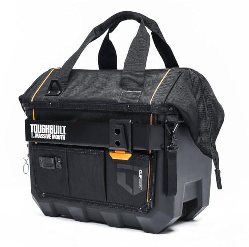 ToughBuilt - Large Massive Mouth 16” Tool Bag - Pro Grade Quality Construction - TB-CT-62-16A, Black, 16 In Waterproof Base