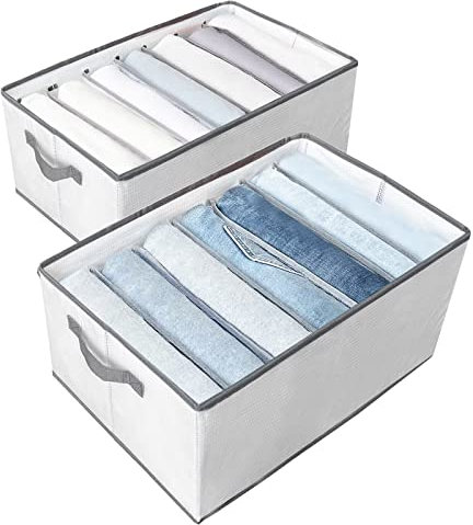 LELEMY kleiderschrank organizer,schubladen kleideraufbewahrung aus mesh,ordnungssystem kleiderschrank mit PP-Trennwänden,Schrank Organizer für Kleidung,Jeans,Hosen,Tshirt,Unterwäsche(2pcs)