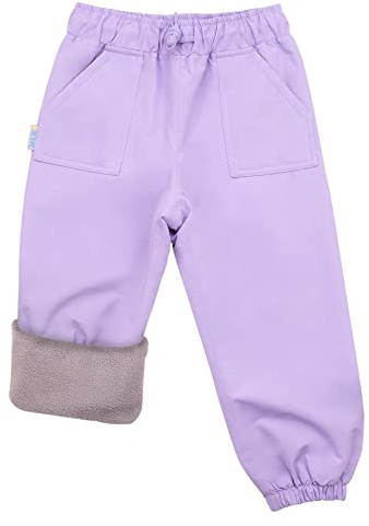 JAN & JUL Cozy-Dry Rain & Snow Pants for Toddlers (Lavender, 2T)