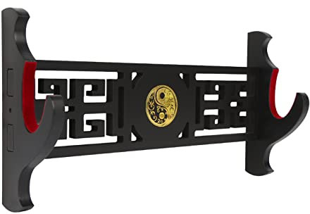 Z-fiber Porta spada Katana da parete – 1 livello Tai Chi simbolo vellutato di Katana titolare spada samurai display rack bacchetta magica spada laser wakizashi spada supporto display gancio