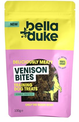Bella+Duke Venison Bites, Ideal Training Treats for Dogs | High Value 100% Natural, Grain Free, Hypoallergenic, Suitable for Dogs and Cats, Natural Alternative