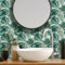 Alwayspon Piastrelle adesive impermeabili in vinile, staccabili e attaccate, autoadesive, per cucina, bagno, soggiorno, stile boho, 20 x 20 cm, 25 pezzi, foglie verdi