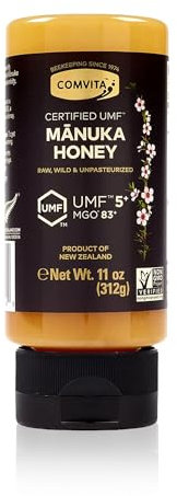 Comvita Manuka Honey UMF 5+ (MGO 83+) - Raw Manuka Honey New Zealand, Pure & Unpasteurized, Superfood for Immune Health, Use in Tea, Wild, Monofloral, Non-GMO - Squeeze Bottle, 312g (11 oz)