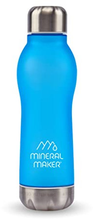 MINERAL MAKER Magnesium Upgrade Alkaline Ion Mineral Water Bottle- 99.9% Pure Natural pH Water BPA Free Tritan Tumbler Sport Travel Office Outdoor Activities 500ml/16.90Oz (AQUA)