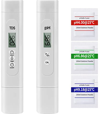 Ueomul Medidor PH TDS combo, pH TDS Temperatura 3 EN 1 Medidor calidad agua con 0,01 pH, ± 2% de alta precisión Test ideal de la pureza del agua para agua potable, piscinas, acuarios, hidroponía