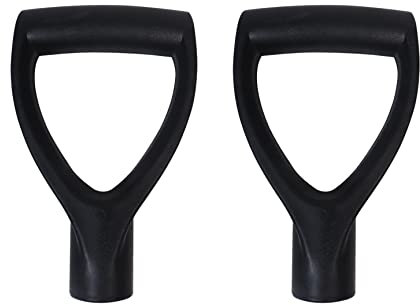 2Pack Shovel D Grip Handle, Plastic Spade Handle Replacement 30mm Inner Diameter Spade Fork Shovel for Digging Raking Tool