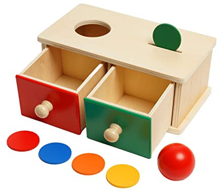 Siairo Montessori-Spielzeug für Kleinkinder, Münze und Ball, 2-in-1-Drop-Box, Objekt-Permanenzbox für Kleinkinder, Babys, Vorschulkinder