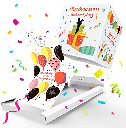 Notta&Belle FEEL LOVE EVERY MINUTE «BOOM!» Geburtskarte, Explodierende Karte mit Konfetti (Alles Gute zum Geburtstag), Überraschung für Mann, Frau, Kollegen, Familie, Kinder