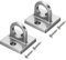 PATIKIL Pad Eye Plate U Hooks, 2 Pack Metal Ceiling Hook Wall Mount Loop with Screws Hardware Ring Hooks for Hanging Ropes in Queue Barrier, Dark Silver