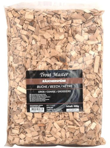 Trout Master Räuchermehl Buche grob - 500g Späne zum Räuchern, Mehl für Räucheröfen, Fischeräuchern, Räucherspäne