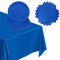 Juego de vajilla de fiesta de 37 piezas, color azul rey, el juego de vajilla de papel azul real incluye 16 platos de papel, 20 servilletas y mantel para cumpleaños, boda, decoración de mesa de fiesta