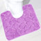 Reyox Badteppich mit Ausschnit Saugfähige rutschfeste, Weich Badezimmerteppich WC Vorleger, Waschbar Mikrofaser Toilettenmatte Violett 40 x 50 cm