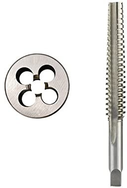 ALEYHA 2 Stück Trapezgewindebohrer Und Schneideisen Handmaschinen-Steckergewindebohrer HSS Gewindebohrer TR Gewindebohrer-Set,TR16x4 Rechts