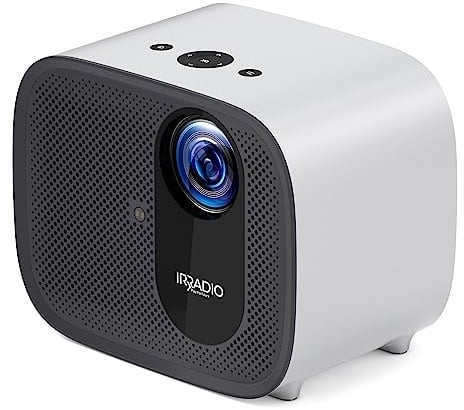 IRRADIO |Videoproiettore Smart con Google ANDROID TV, 5.000 Lumen, Risoluzione Full HD 1080p e Supporto Ultra HD 4K, Proiettore con Tecnologia LCD e illuminazione a LED, Colore Nero