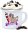 Emaille Tasse Blechtasse - Einschulung Geschenk Schulanfang - 1. Klasse 2025 - Pferd mit Schultüte lila - 300 ml - Weiß Silber - schulkind schulanfangsgeschenke einschulung, schule schulstart