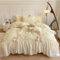 SOUKECHY Bettwäsche-Set mit Rüschen, Schleife, Bettbezug-Set mit Schmetterlingsbindung, komplettes Bettbezug-Set, Shabby-Chic-Bettwäsche-Set, romantischer französischer Prinzessinnen-Stil, Gelb, voll