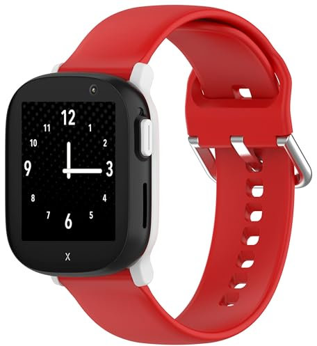 CZhkg Silikon Armbänd Uhrenarmbänder für Xplora X6 Play Strap, Sportbänder Ersatzarmband Schnellverschluss Silikonband Wristband Bracele Armbände für Xplora X6 Play Watch Zubehör (S, Rot)