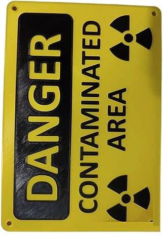 Loufy Panneau de danger pour zone contaminée - Rayonnement nucléaire - et facile à utiliser - Jaune