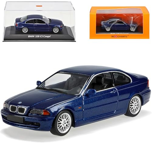 alles-meine.de GmbH B*M*W 3er E46 328 CI Coupe Blau Metallic 1998-2007 1/43 Minichamps Maxichamps Modell Auto mit individiuellem Wunschkennzeichen