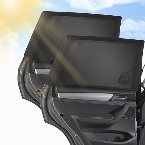 CaiTang 2 Stück Sonnenschutz Auto Baby, Sonnenschutz Auto mit UV Schutz, Sonnenschutz Auto Universal Elastizitä Seitenscheibe für Kinder & Haustiere-2025 Upgrade