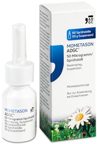 MOMETASON ADGC® 10g – Heuschnupfenspray m. 60 Sprühstößen – Nasenspray zur Linderung von Allergie Symptomen wie Schnupfen, verstopfter, laufender Nase, Juckreiz und Niesen - macht nicht müde