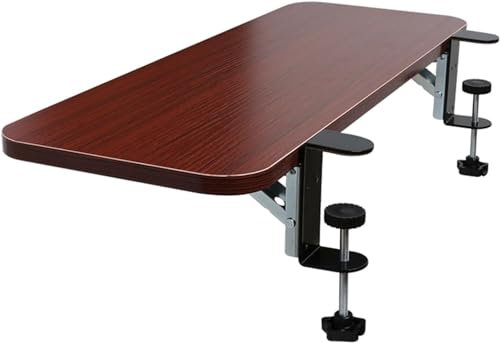 65 cm bis 80 cm extra breite Holztablett-Plattform, um 90° klappbare Tastaturablage für das Heimbüro, Armlehnenregal zum Anklemmen an den Tisch, Stützarm, vergrößert den Platz auf dem Schrei