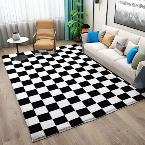 Teppich Wohnzimmer 60 x 90cm Geometrische Schwarz-Weiß-Grafiken Teppich Schlafzimmer Dekor Modern 3D Druck Teppich Weiche Flanell Kinderzimmer Teppiche Küche Korridor Esszimmer Bodenmatte