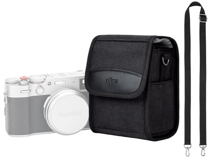 KIWIFOTOS Compact Digital Camera Case Travel Pouch Bag Cross-Body Holster for Leica SOFORT 2, Fuji X100VI X100V X100, PowerShot V1 G1X G1XIII, Internal Dimensions 15 x 9 x 9 cm (Black)